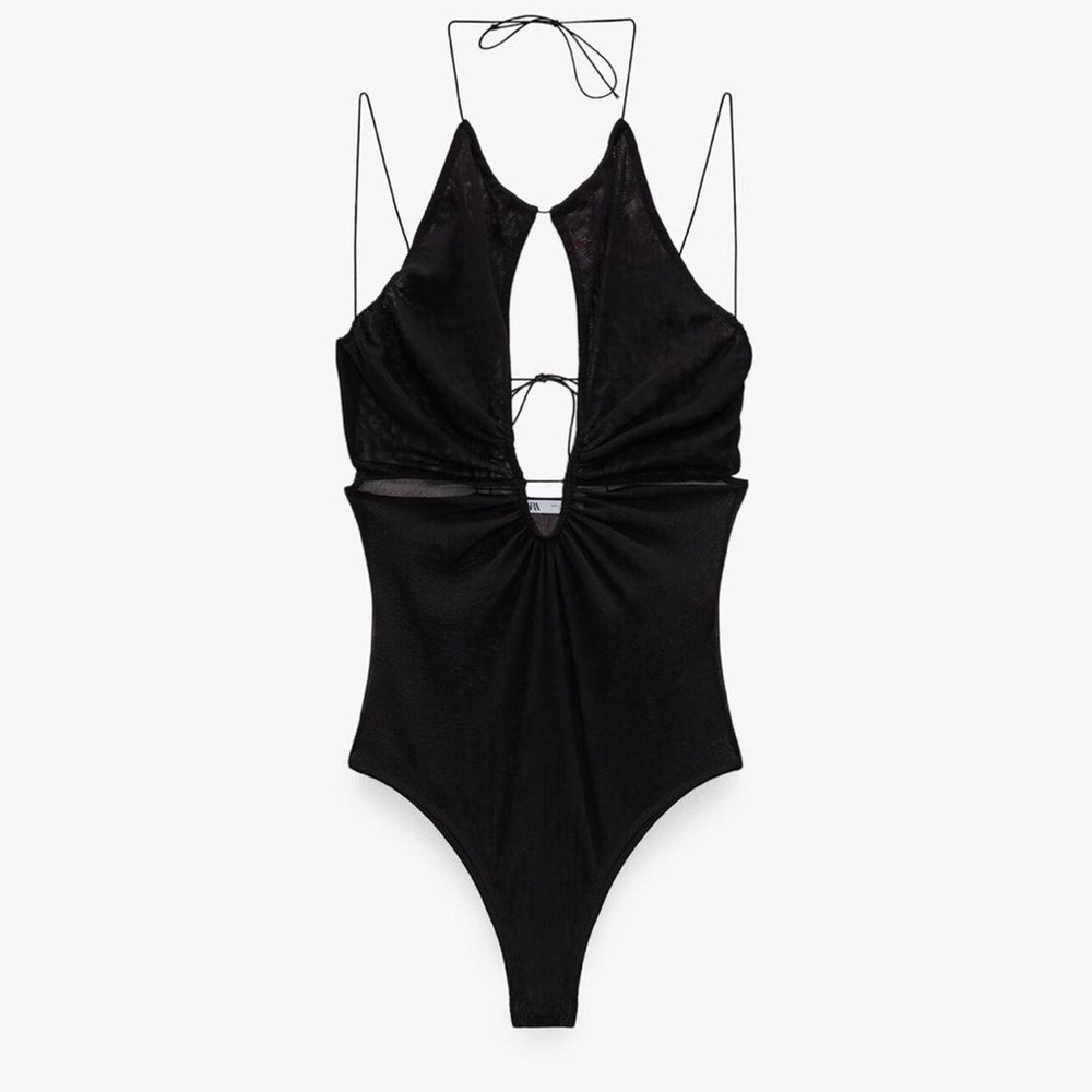 Tulle Halter Neck Bodysuit - Picture 2 of 10